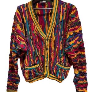 COOGI Multicolor Knit Button Cardigan Sweater